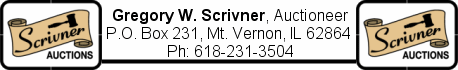 Greg Scrivner -- P.O. Box 231 -- Mt. Vernon, IL -- 618-231-3504